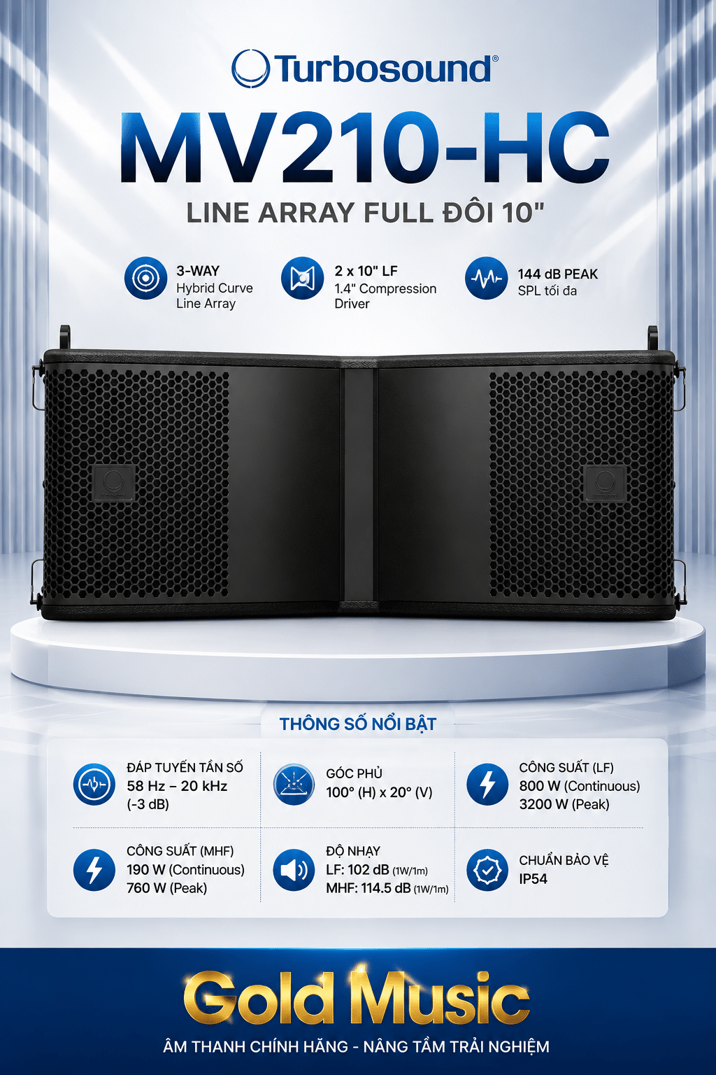 Turbosound MV210-HC Loa Line Array Full đôi 10" turbosound mv210 hc loa line array full