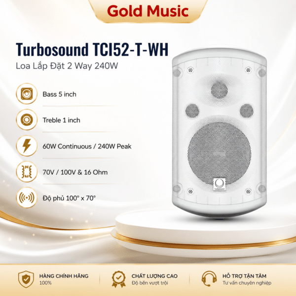 Turbosound TCI52-T-WH Loa Lắp Đặt 2 Way 240w turbosound tci52 t wh loa lap dat 2