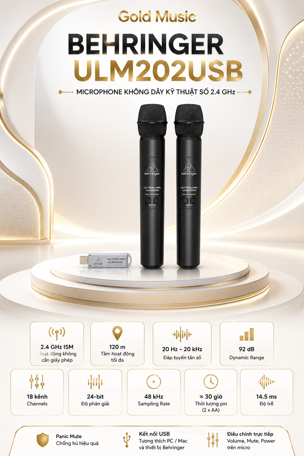 Behringer ULM202USB Microphone không dây ulm202usb