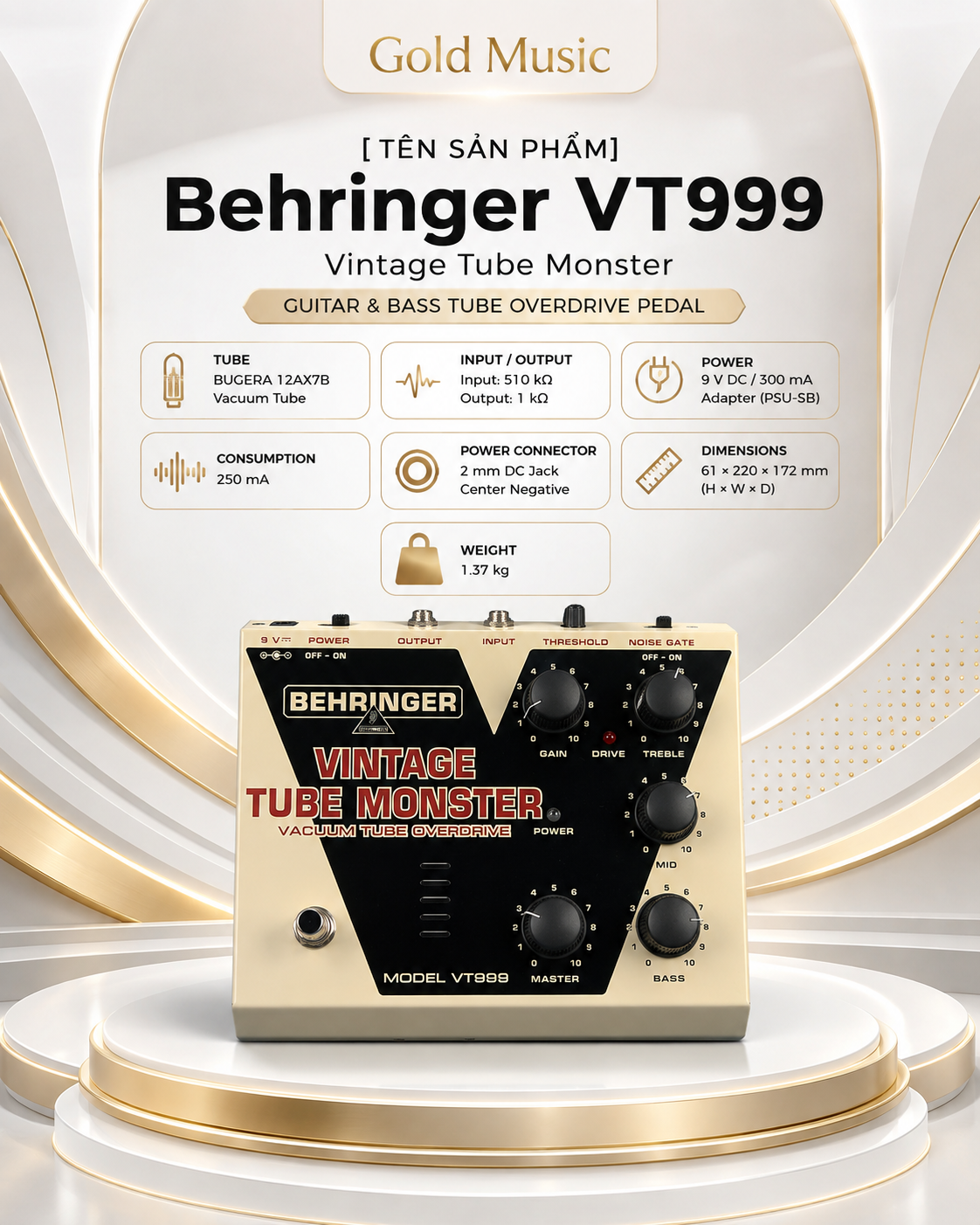 Behringer VT999 Guitar and Bass tube pedal vt999