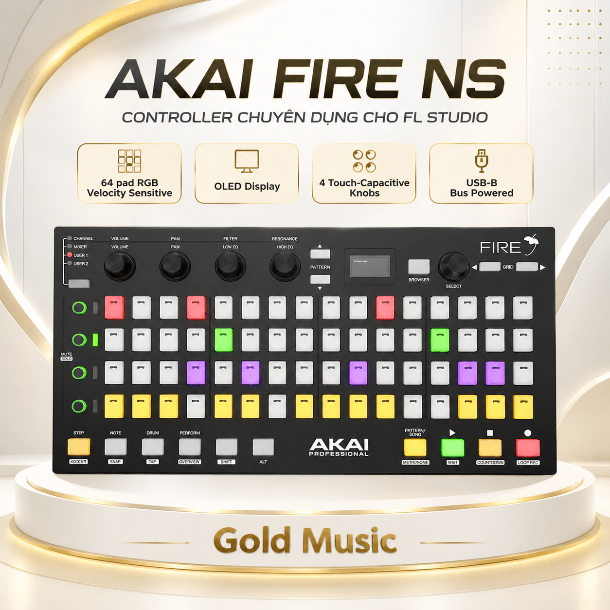AKAI Fire NS – Controller chuyên dụng cho FL Studio akai fire ns controller chuyen dung cho