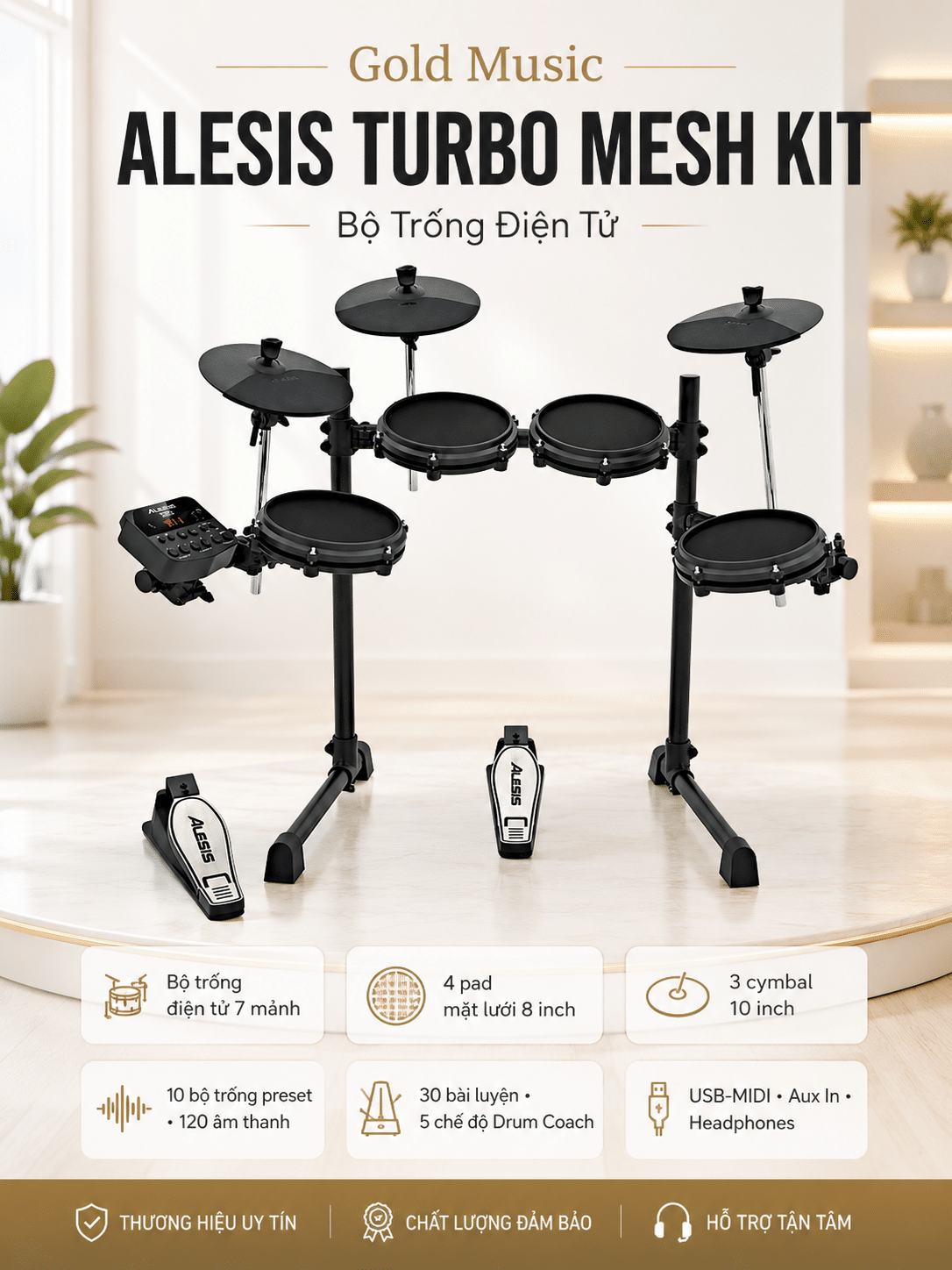 ALESIS TURBO MESH KIT BỘ TRỐNG ĐIỆN TỬ alesis turbo mesh kit bo dien trong