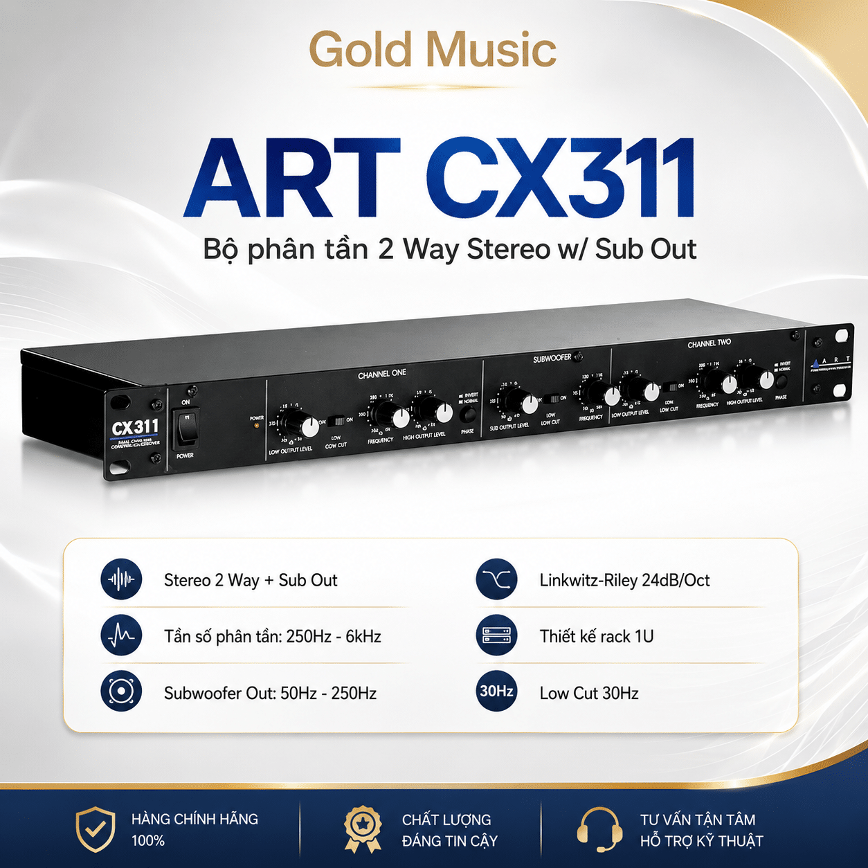 ART CX311 Bộ phân tần 2 Way Stereo w/ Sub Out art cx311 bo phan tan 2 way
