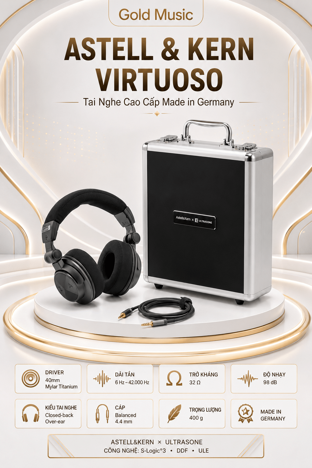Astell&Kern VIRTUOSO Tai Nghe Hi-Fi Cao Cấp astell kern virtuoso tai nghe made in