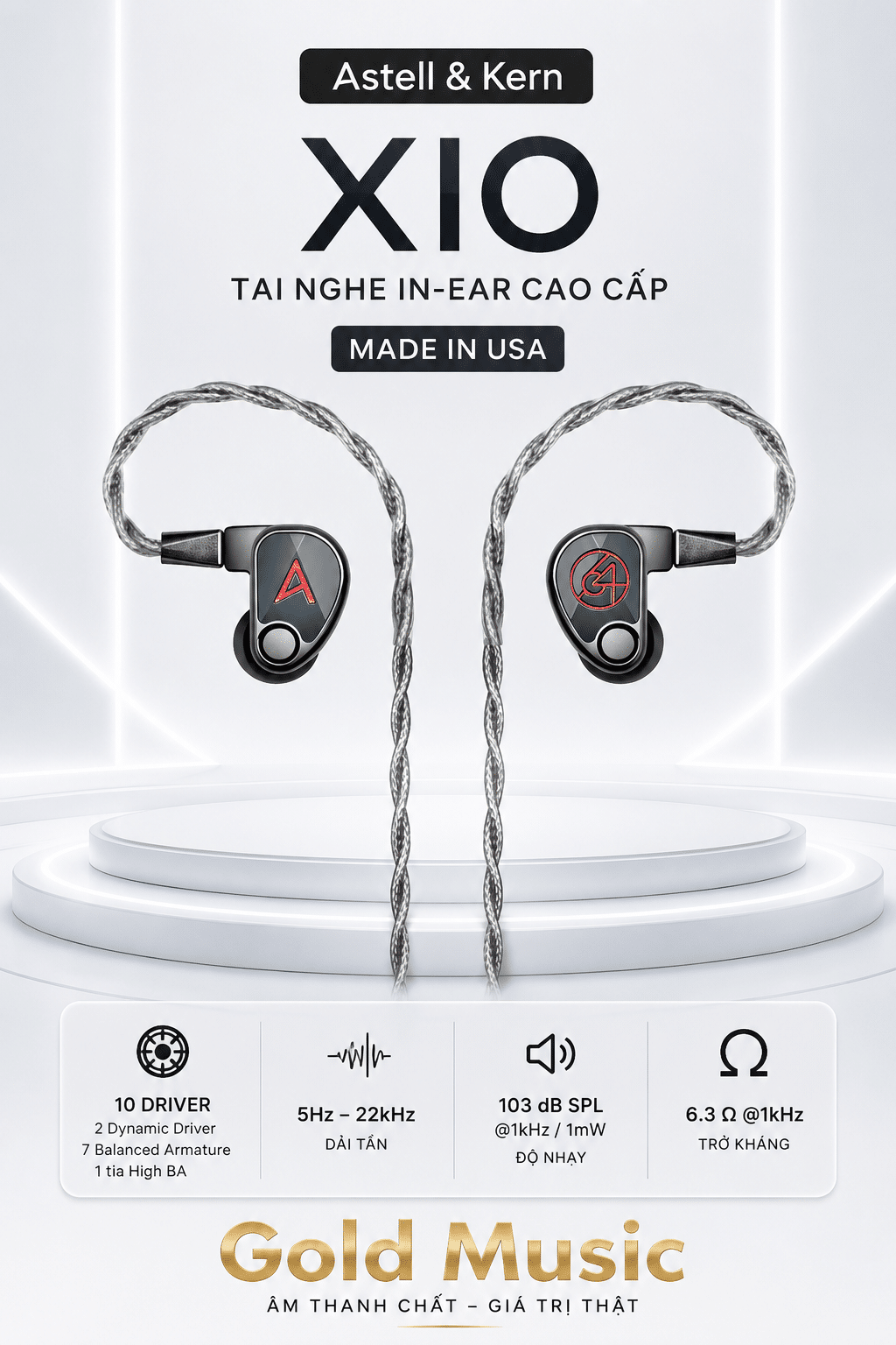 Astell & Kern XIO – Tai Nghe In-Ear Made in USA astell kern xio tai nghe in ear