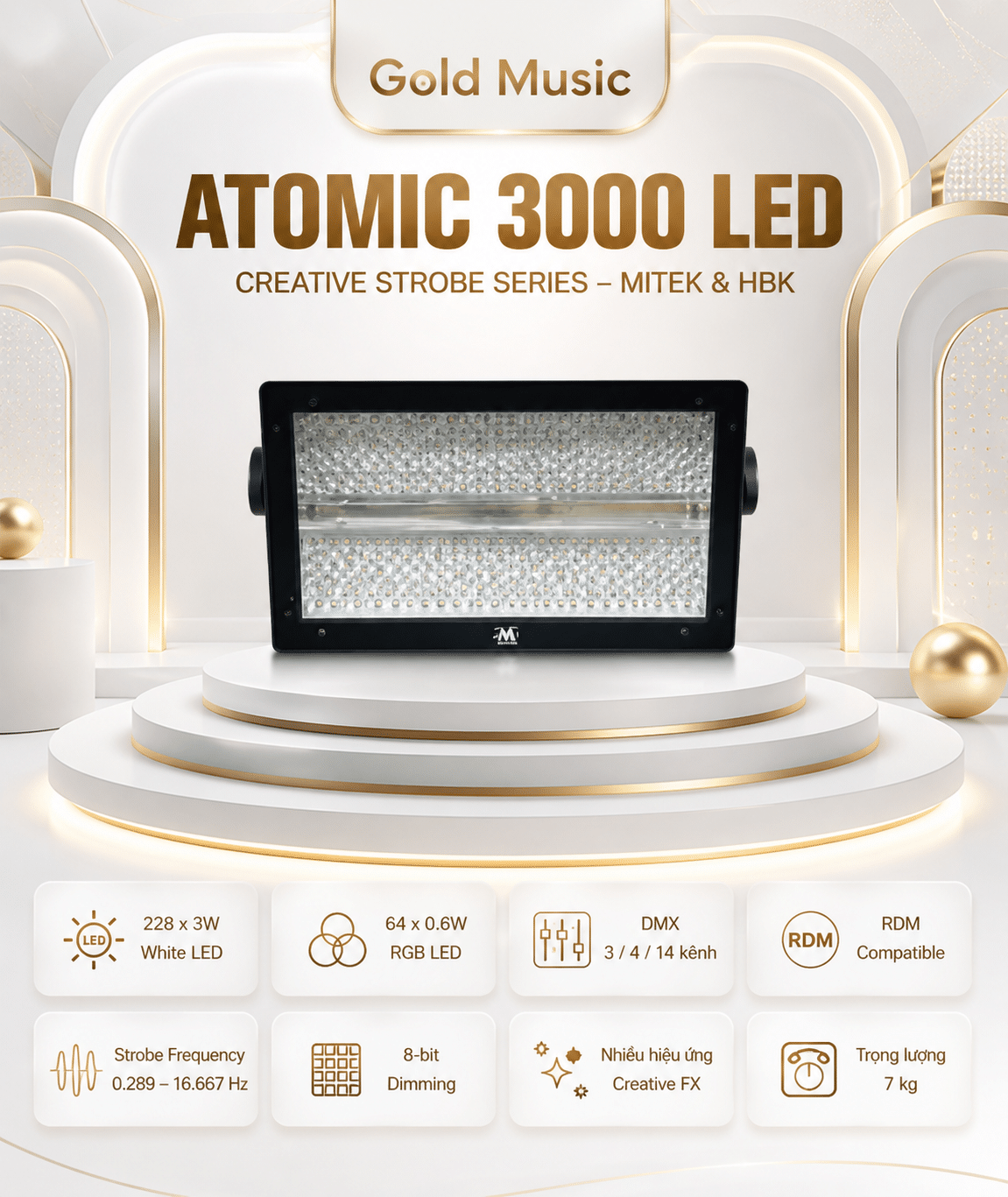 Atomic 3000 LED Creative Strobe Series Mitek & HBK atomic 3000 led