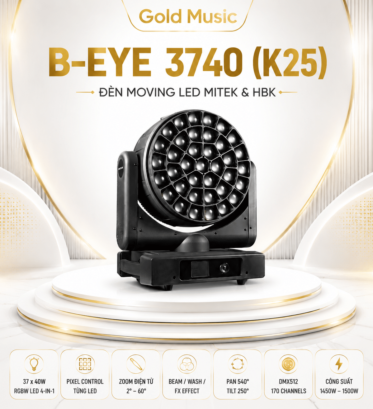 B-EYE 3740 (K25) Đèn Moving Led Mitek & HBK b eye 3740 k25 den moving led