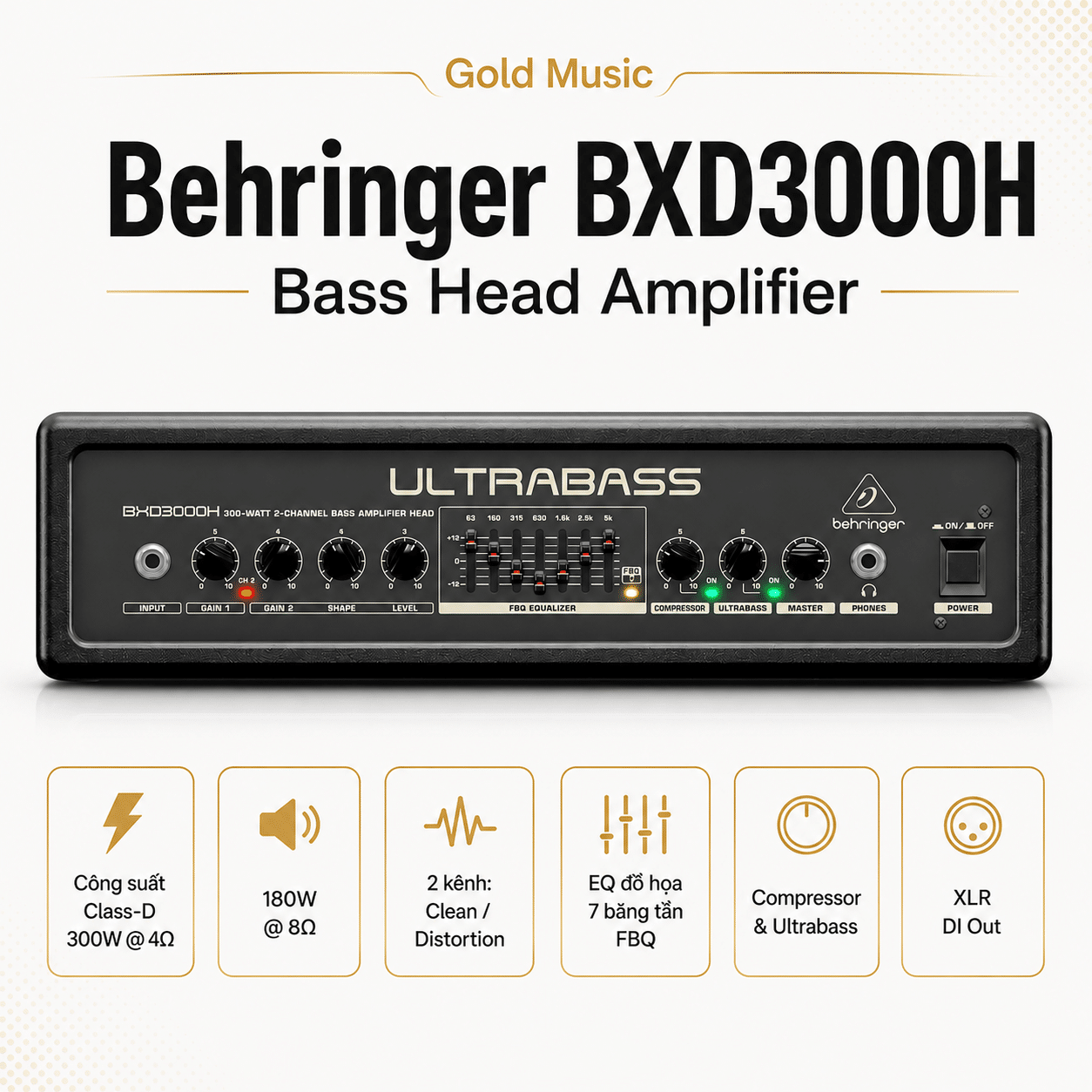 Behringer BXD3000H Bass Head Amplifiers behringer bxd3000h bass head amplifiers