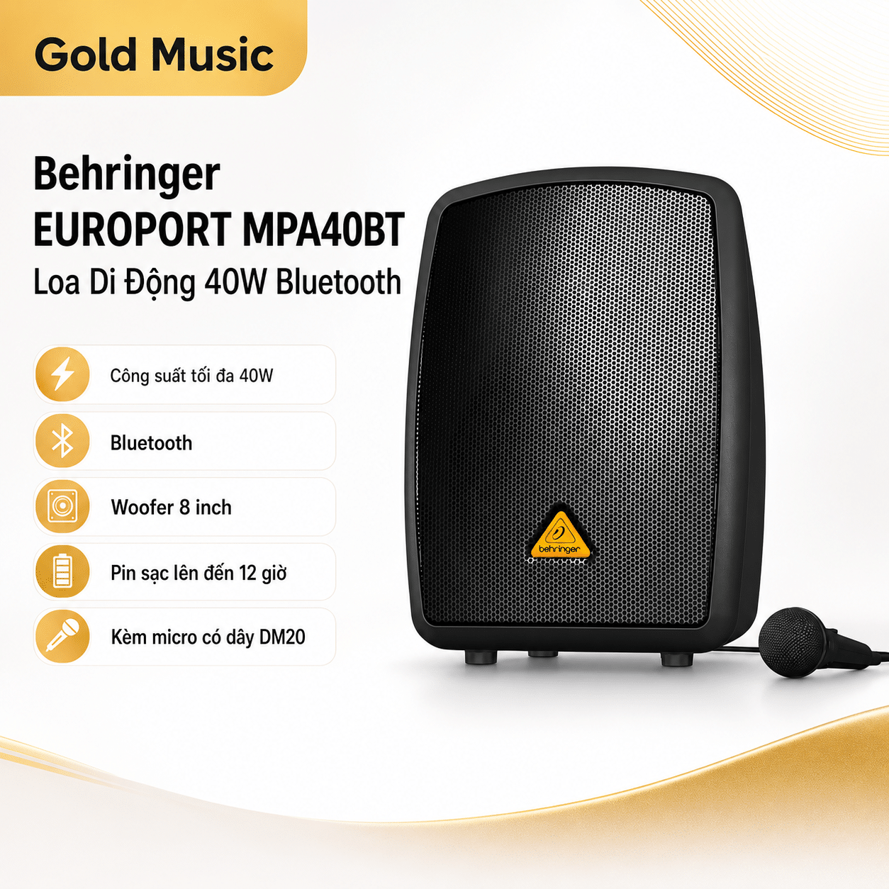 Behringer MPA40BT Loa di Động 40W behringer mpa40bt loa di dong 40w