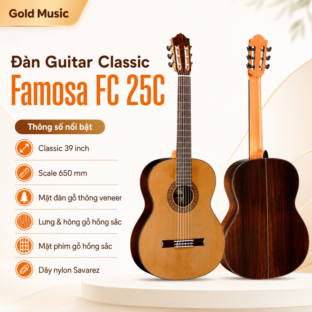 Đàn Guitar Classic Famosa FC 25C dan guitar classic famosa fc 25c