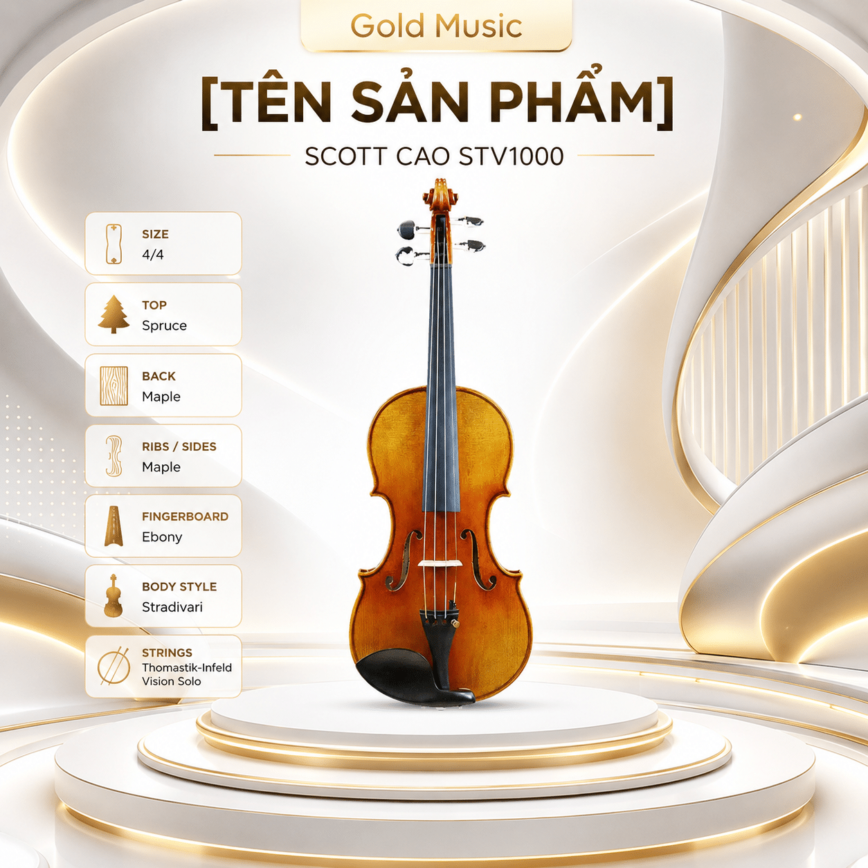 Đàn Violin Scott Cao STV1000 dan violin scott cao stv1000