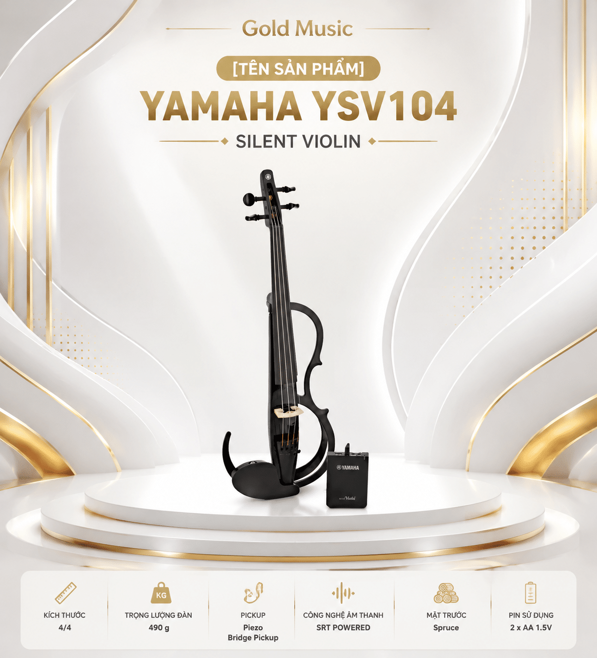 Đàn Violin Yamaha YSV104 Silent dan violin yamaha ysv104 silent