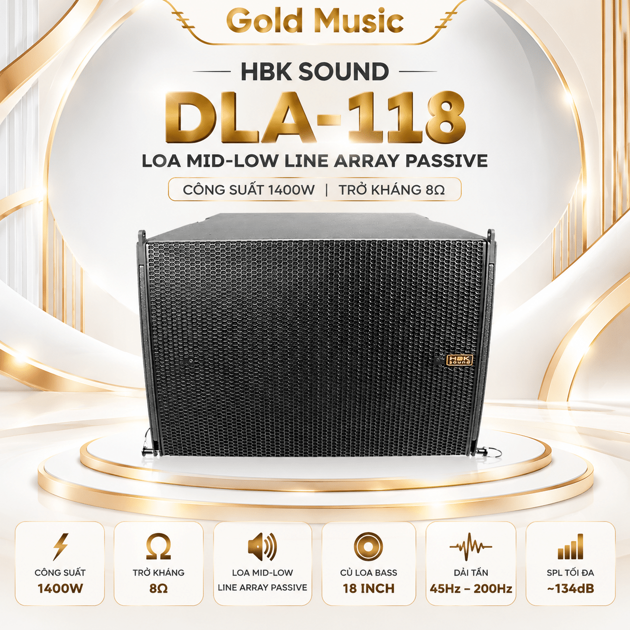 DLA-118 Loa Mid-Low Line Array Passive Công Suất 1400W 8Ω HBK SOUND dla 118 loa mid low line array