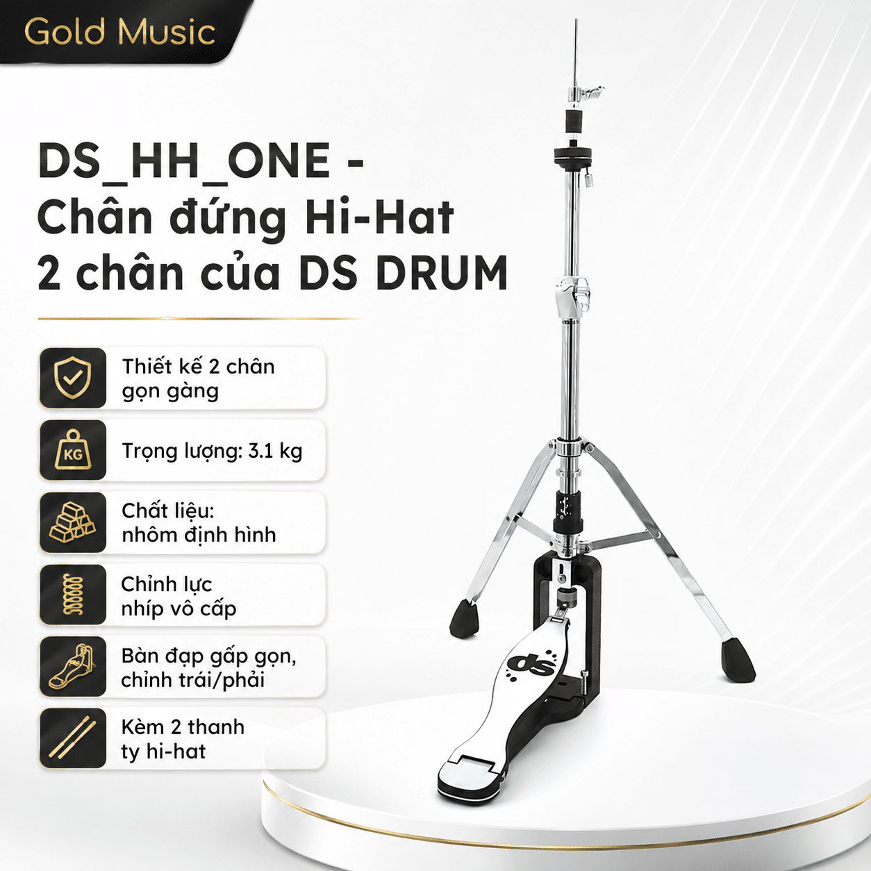 DS_HH_ONE - Chân đứng Hi-Hat 2 chân của DS DRUM ds hh one chan dung hi hat 2 ds drum