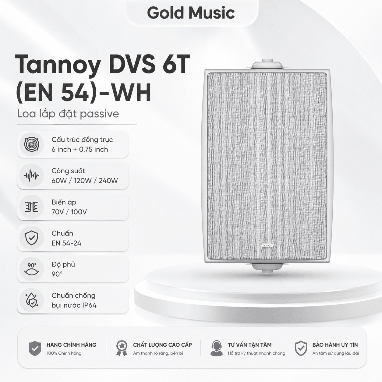 DVS 6T (EN 54)-WH Loa Lắp Đặt Passive Tannoy dvs 6t en 54 wh loa lap dat