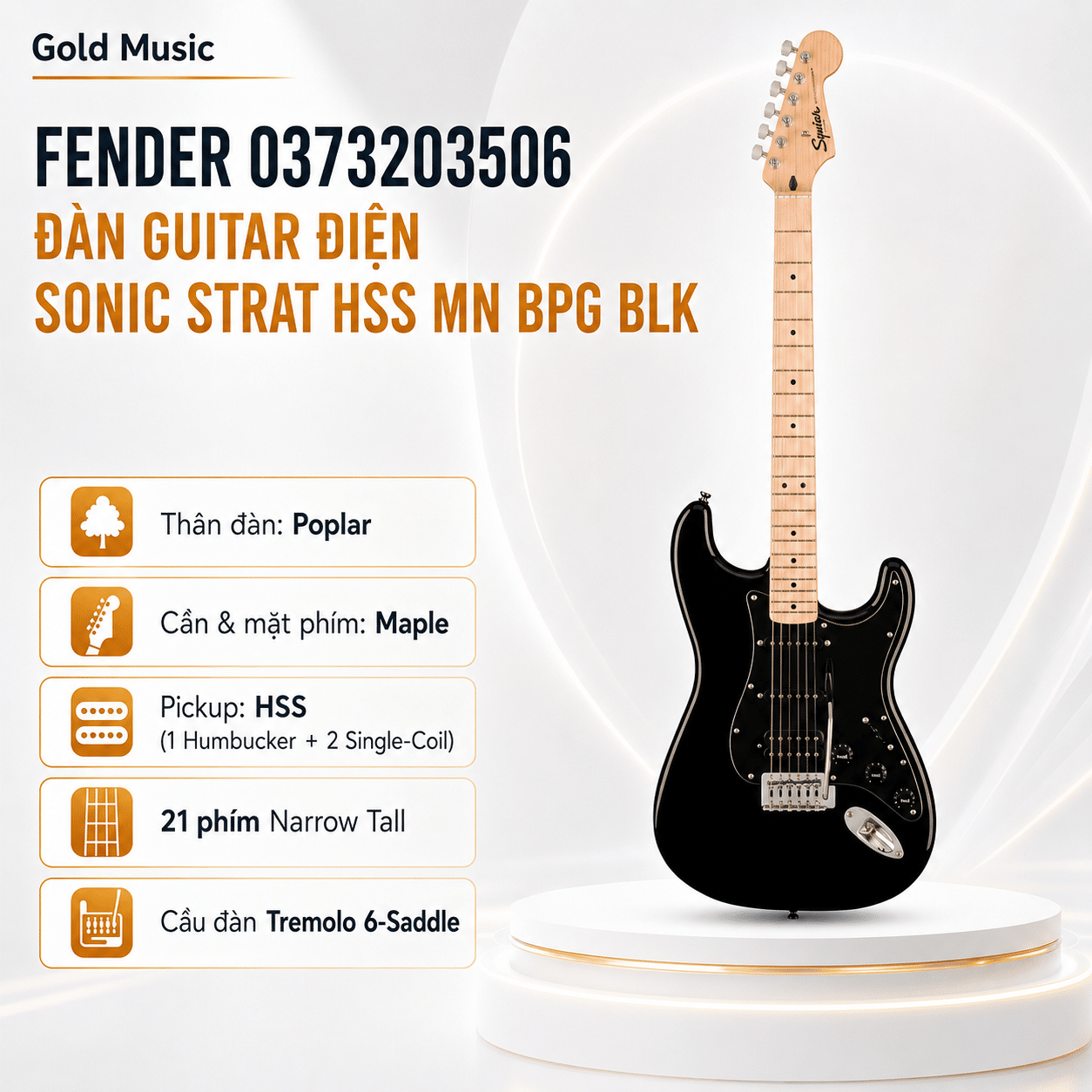 FENDER 0373203506 ĐÀN GUITAR ĐIỆN SONIC STRAT HSS MN BPG BLK fender 0373203506 dan guitar dien sonic strat hss mn bpg blk