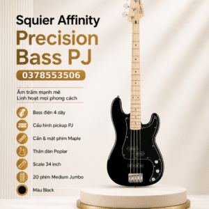 FENDER 0378553506 SQUIER ĐÀN BASS AFF P BASS PJ MN BPG BLK
