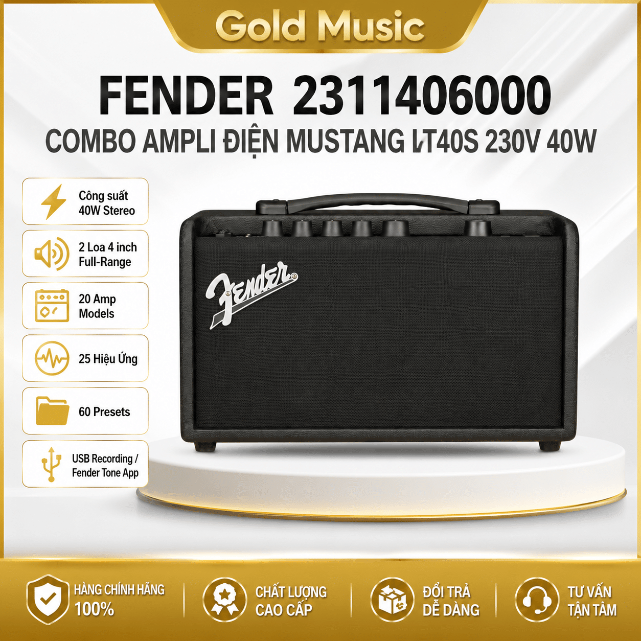 FENDER 2311406000 COMBO AMPLI ĐIỆN MUSTANG LT40S 230V 40W fender 2311406000 combo ampli dien mustang lt40s