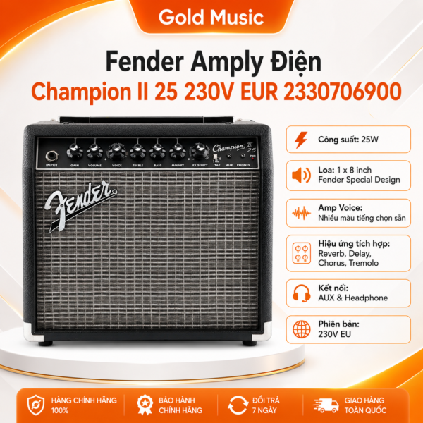 FENDER 2330706900 AMPLY ĐIỆN CHAMPION II 25 230V EUR fender 2330706900 amply dien champion ii 25 230v eur