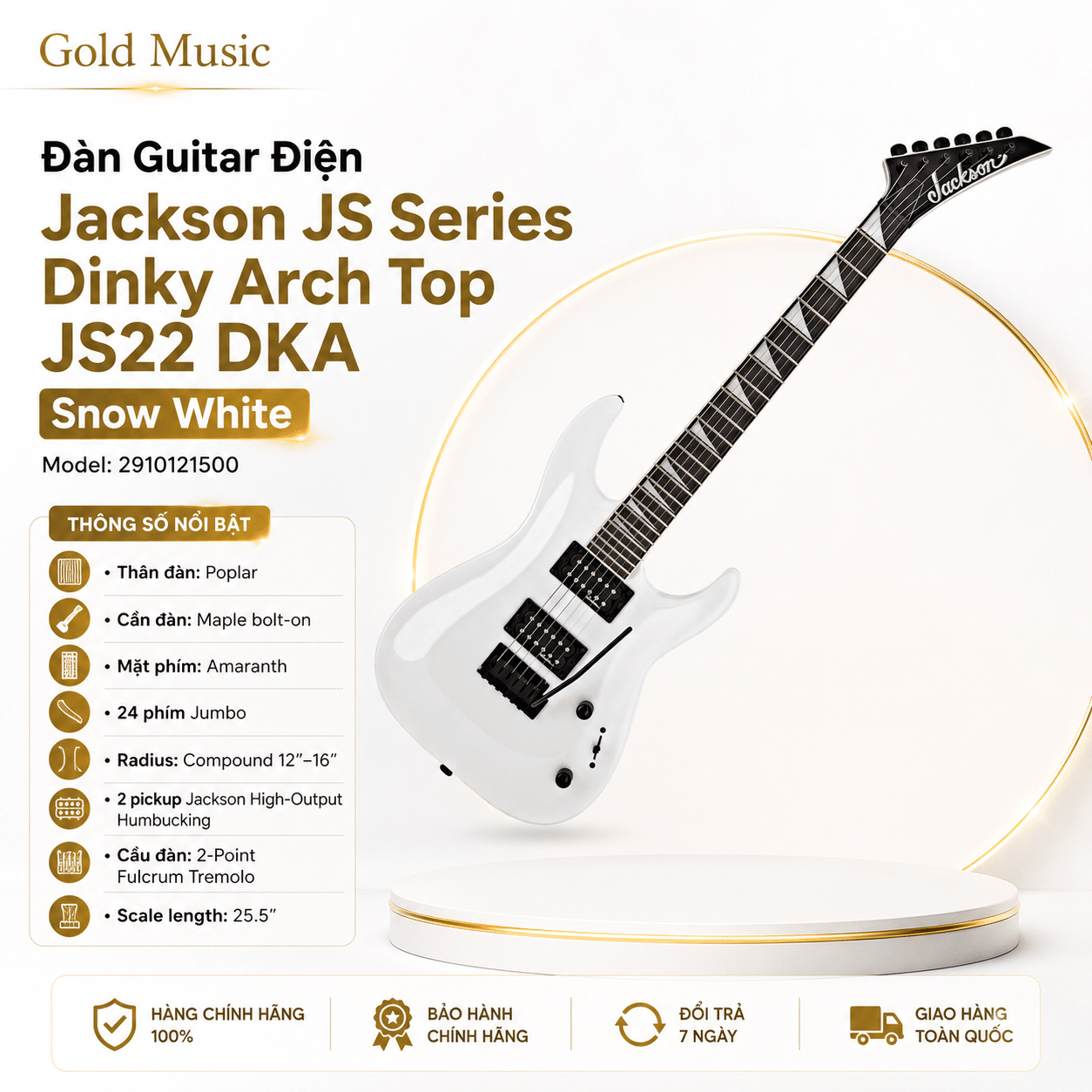 FENDER 2910121500 ĐÀN ĐIỆN JS22 DKA, AH FB - SNOW WHITE fender 2910121500 dan dien js22 dka ah fb snow white