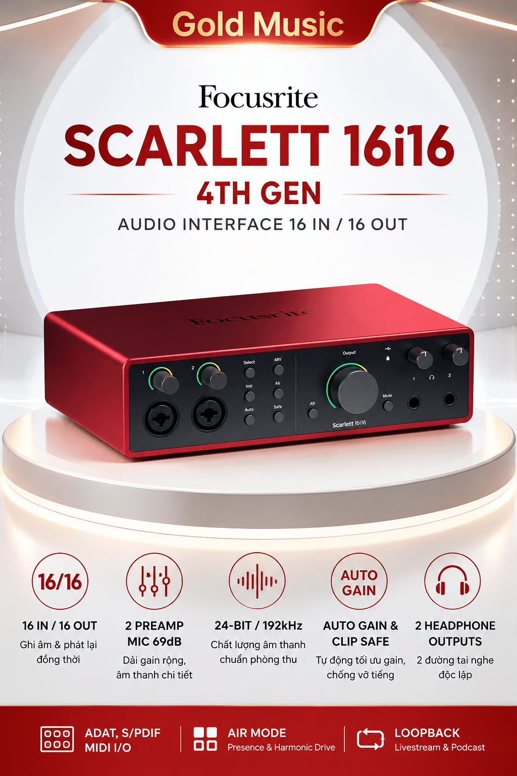Focusrite Scarlett 16i16 ( 4th Gen ) – Interface soundcard focusrite scarlett 16i16 4th gen soundcard