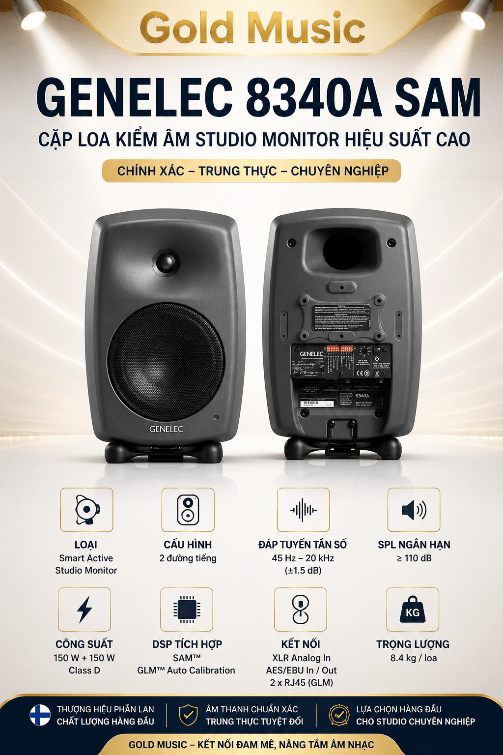 Genelec 8340A SAM – Cặp Loa Kiểm Âm Studio Monitor Hiệu Suất Cao genelec 8340a sam cap loa kiem loa