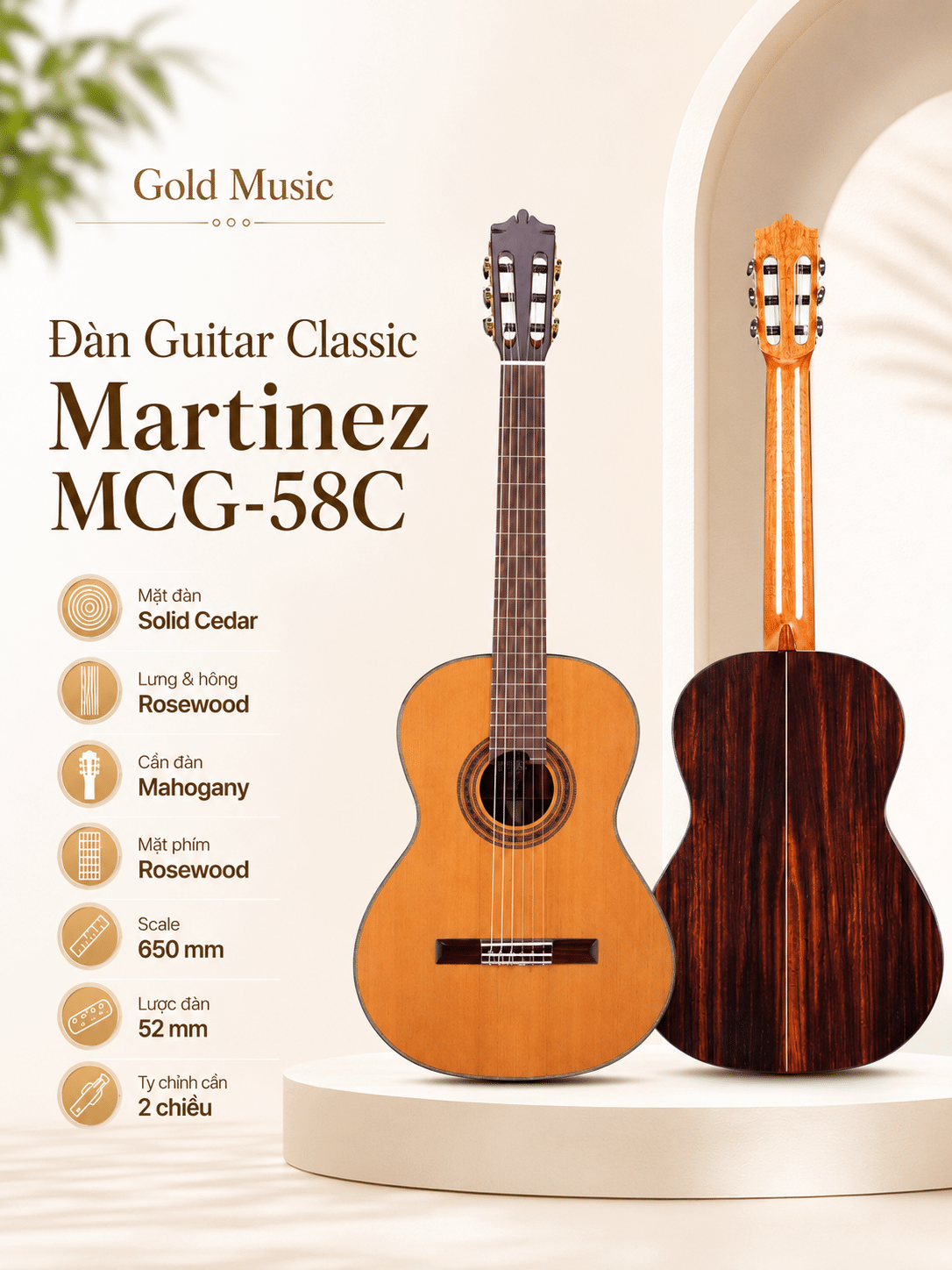 Đàn Guitar Classic Martinez MCG-58C guitar classic martinez mcg 58c