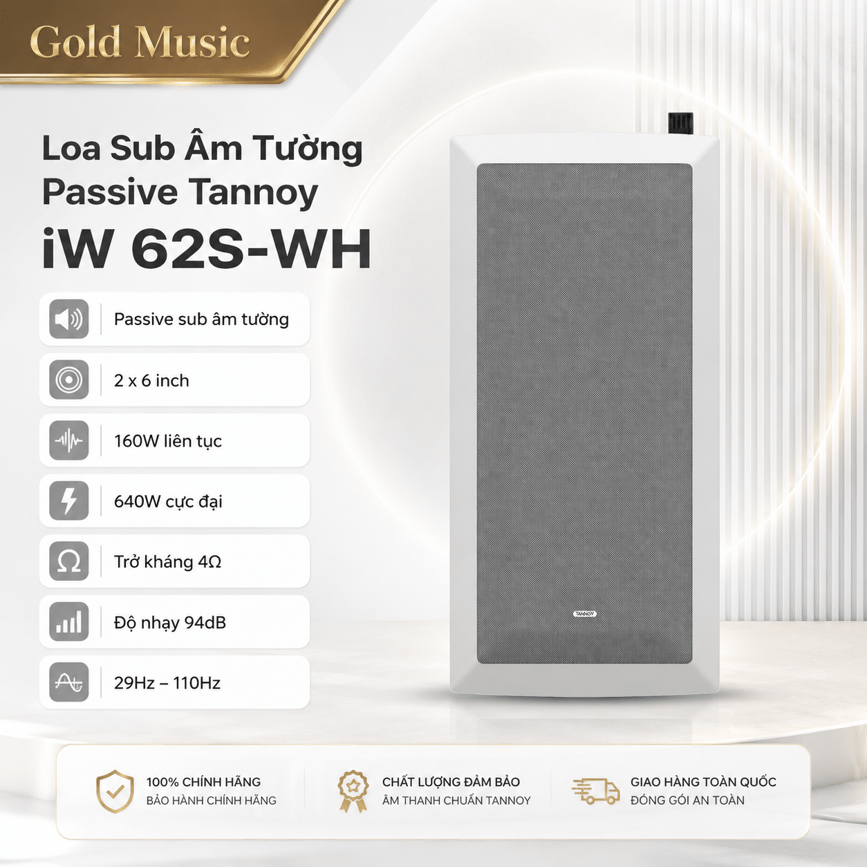 iw 62S-Wh Loa Sub Âm Tường Passive Tannoy iw 62s wh loa sub am tuong passive tannoy
