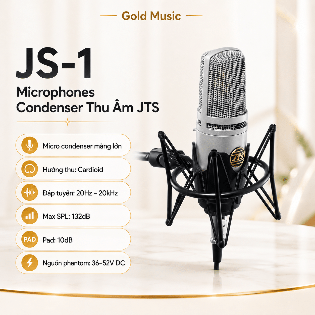 JS-1 Microphones condenser thu âm JTS js 1 microphones condenser