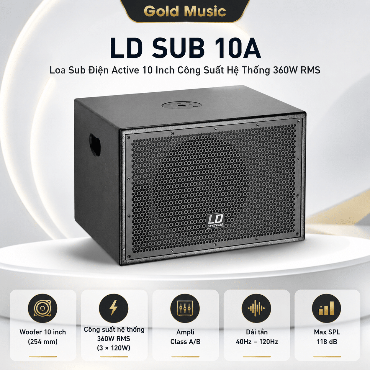 LD SUB 10A Loa Sub Điện Active 10 Inch Công Suất 360W ld sub 10a loa sub dien active