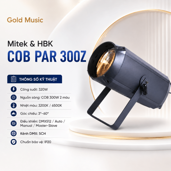 Mitek & HBK COB PAR 300Z – Đèn Par Lights / Laser Lights 300W mitek and hbk cob par 300z den lights