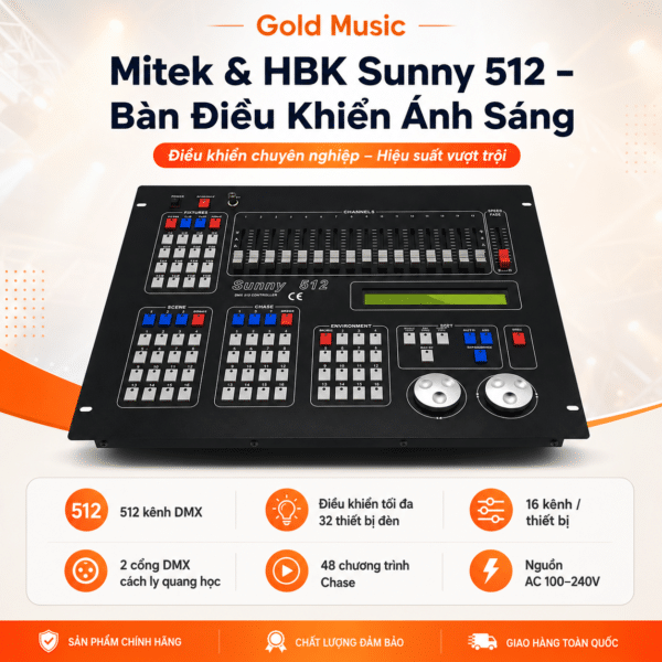 Mitek & HBK Sunny 512 – Bàn Điều Khiển Ánh Sáng mitek and hbk sunny 512