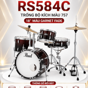 PEARL RS584C TRỐNG BỘ KÍCH màu 757 18" MÀU GARNET FADE