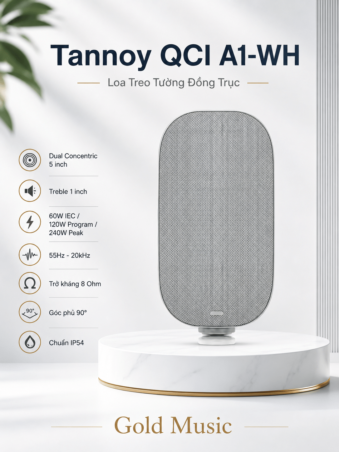 QCI A1-WH Loa Treo Tường Đồng Trục Tannoy qci a1 wh loa treo tuong