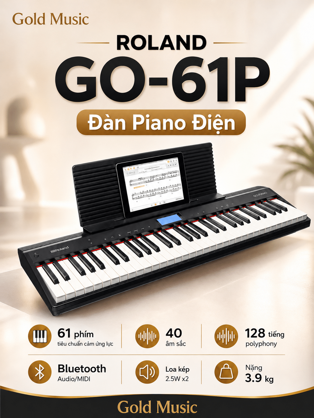 ROLAND GO-61P Đàn Piano Điện roland go 61p piano dien