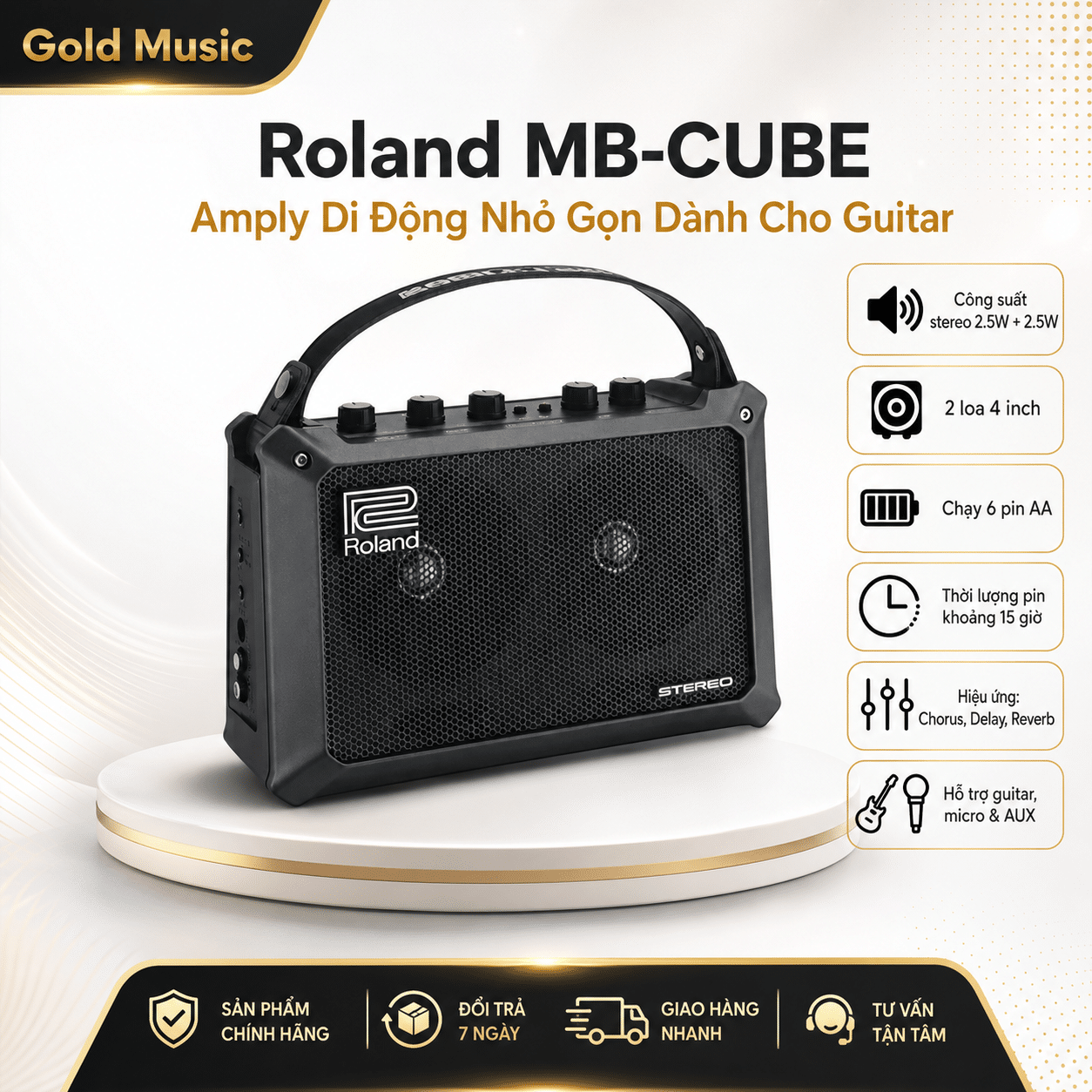 Roland MB-CUBE amply di động nhỏ gọn dành cho guitar roland mb cube amply di dong danh