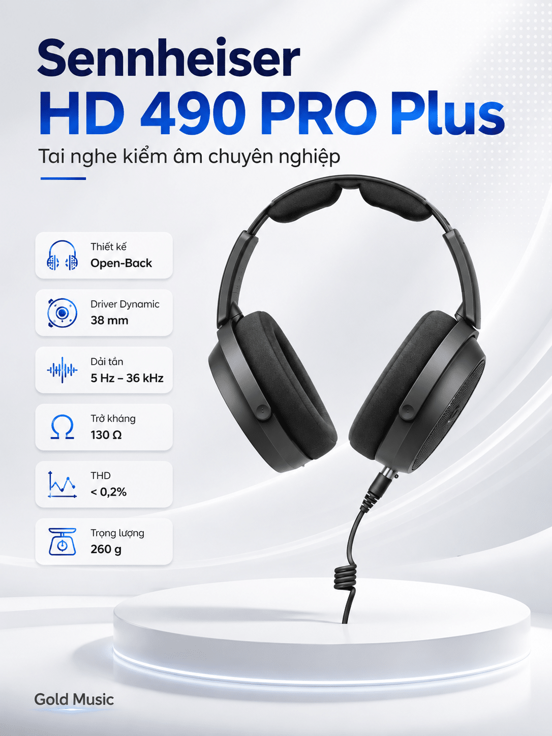 Sennheiser HD 490 PRO Plus Tai nghe kiểm âm sennheiser hd 490 pro plus tai nghe
