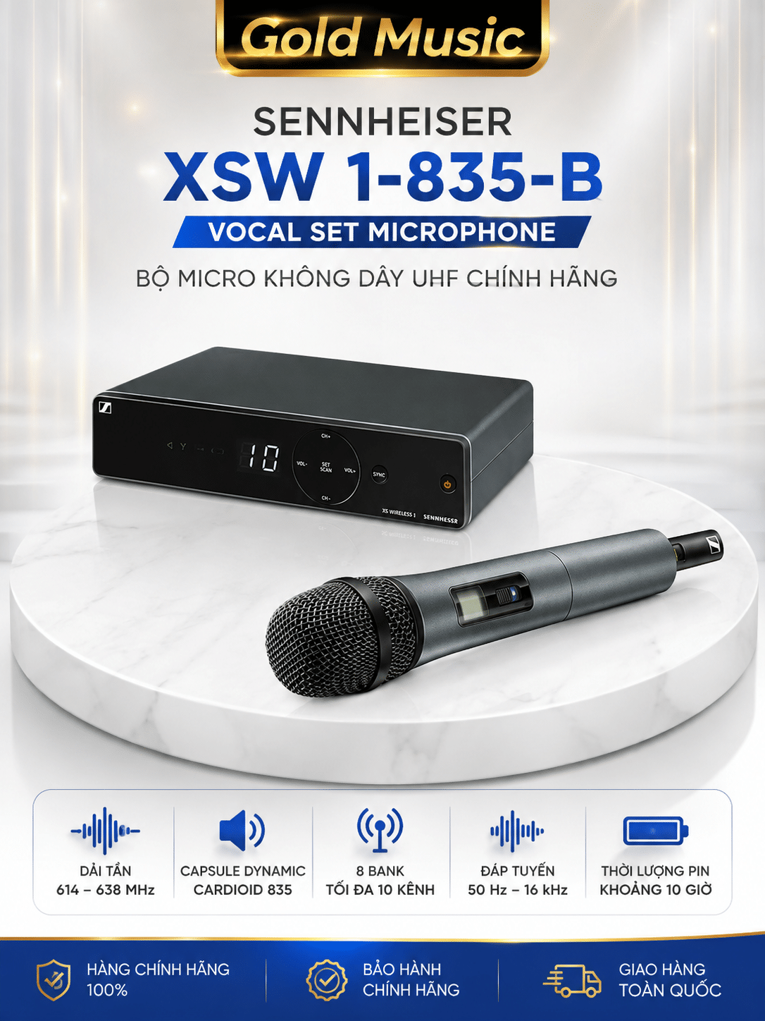 Sennheiser XSW 1-835-B Vocal Set Microphone sennheiser xsw 1 835 b vocal microphone