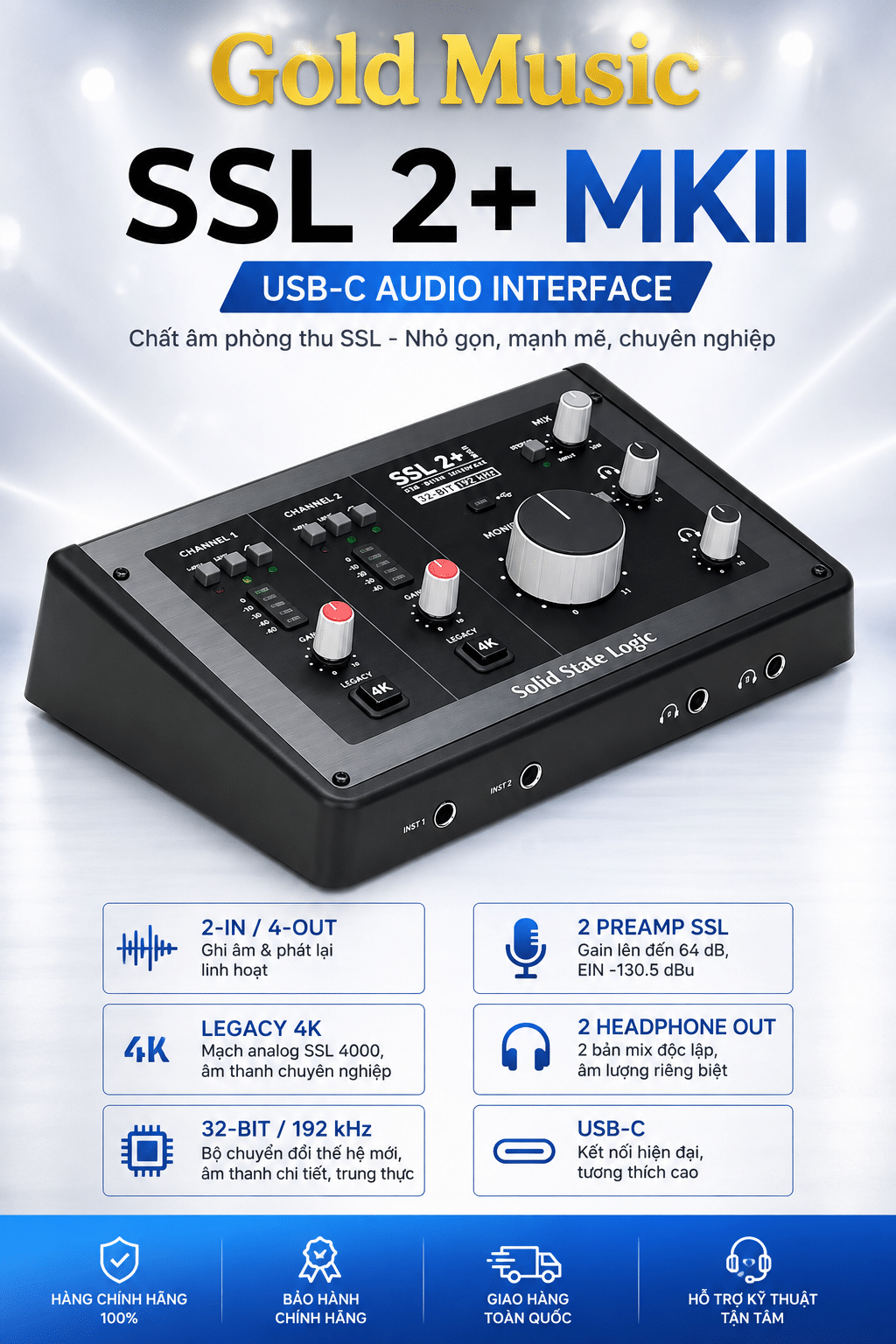 Solid State Logic SSL2+ MKII USB-C Audio Interface solid state logic ssl2 plus mkii soundcard