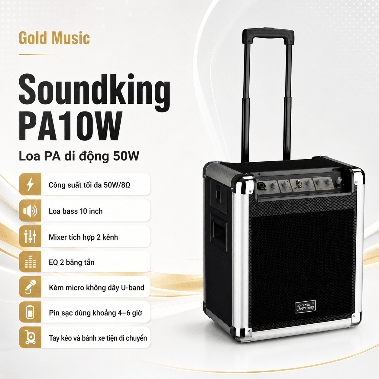 Soundking PA10W loa di động công suất lớn tiện lợi soundking pa10w loa di dong cong suat lon tien loi