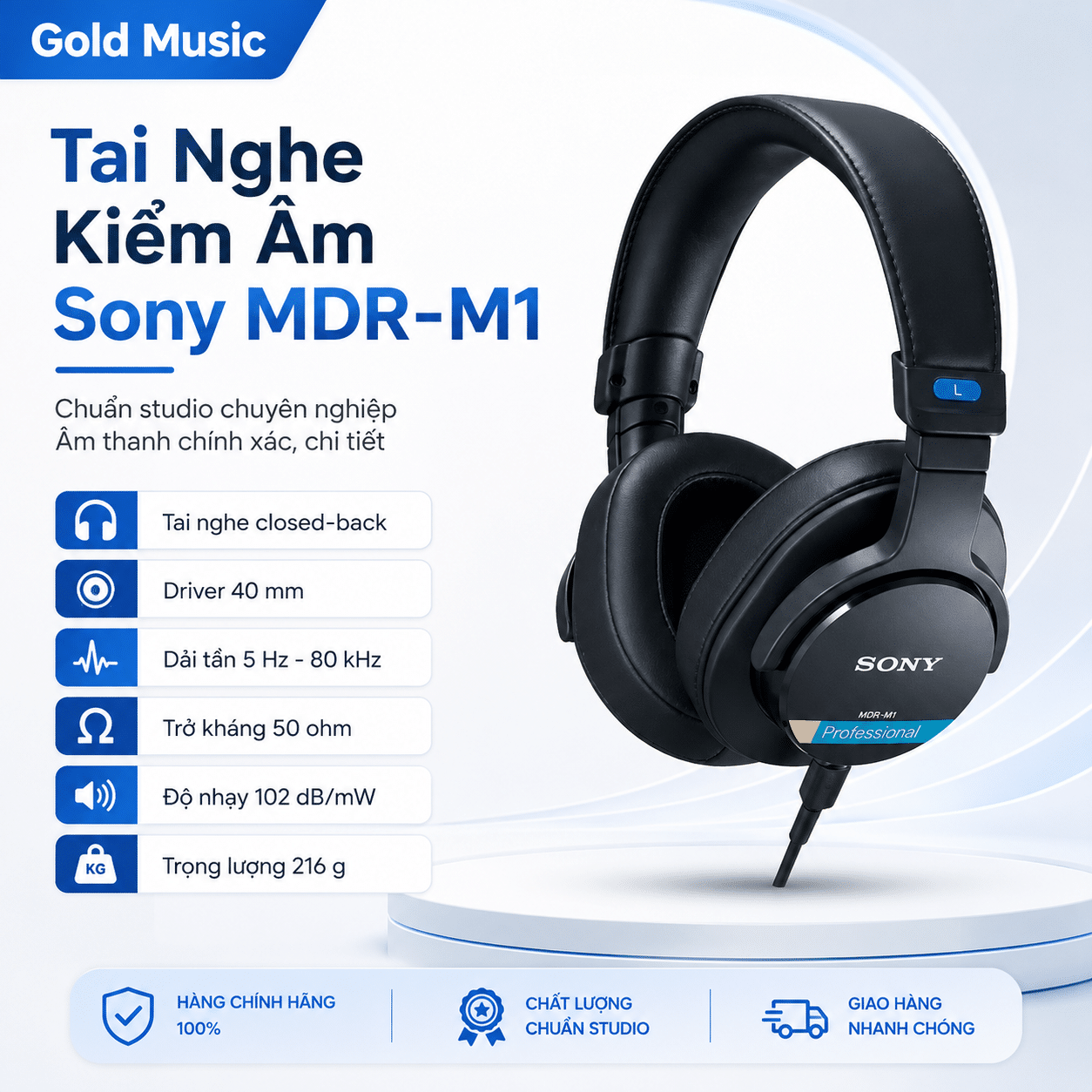 Tai Nghe Kiểm Âm Sony MDR – M1 tai nghe kiem am sony mdr m1