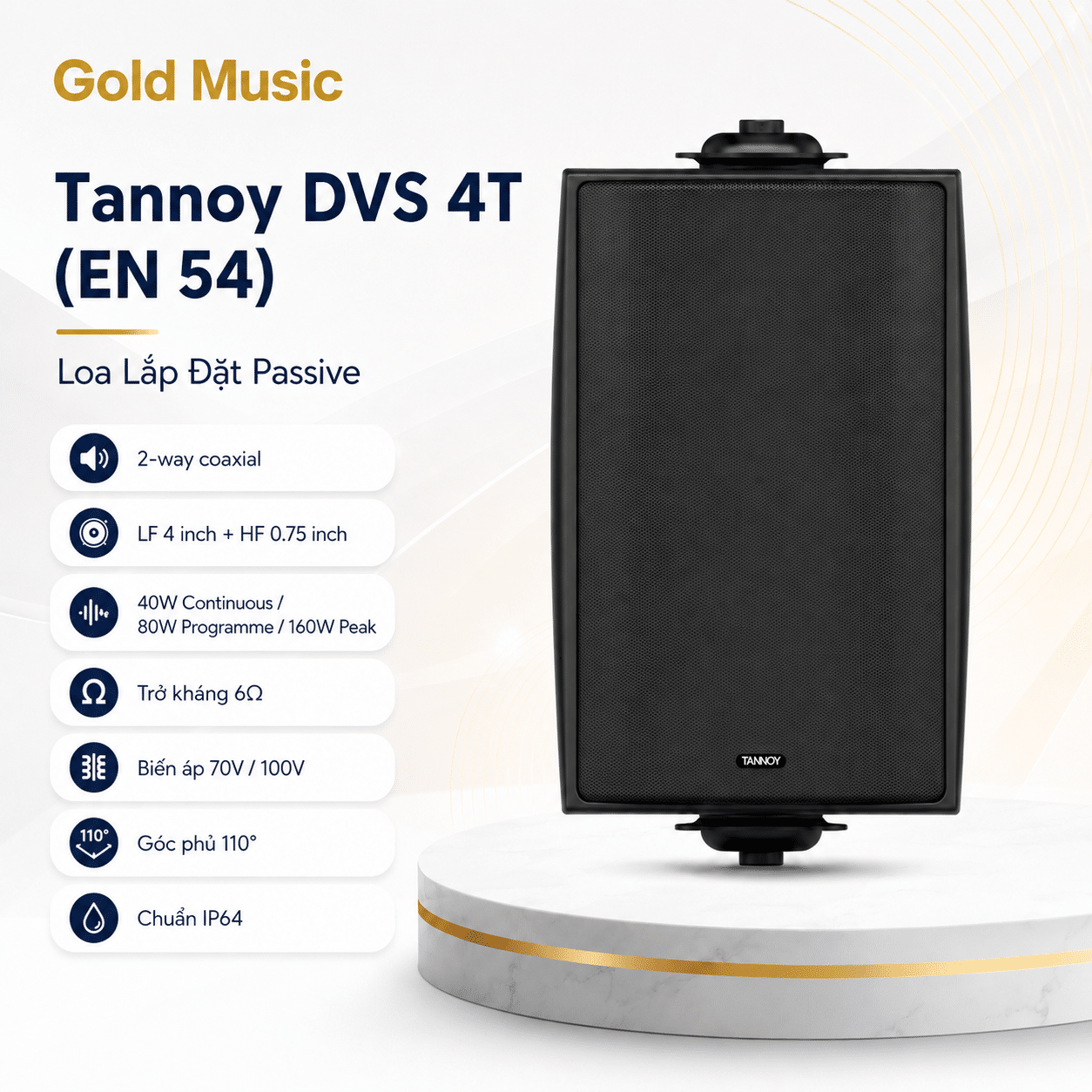 Tannoy DVS 4T (EN 54) Loa Lắp Đặt Passive tannoy dvs 4t en 54 loa lap dat passive