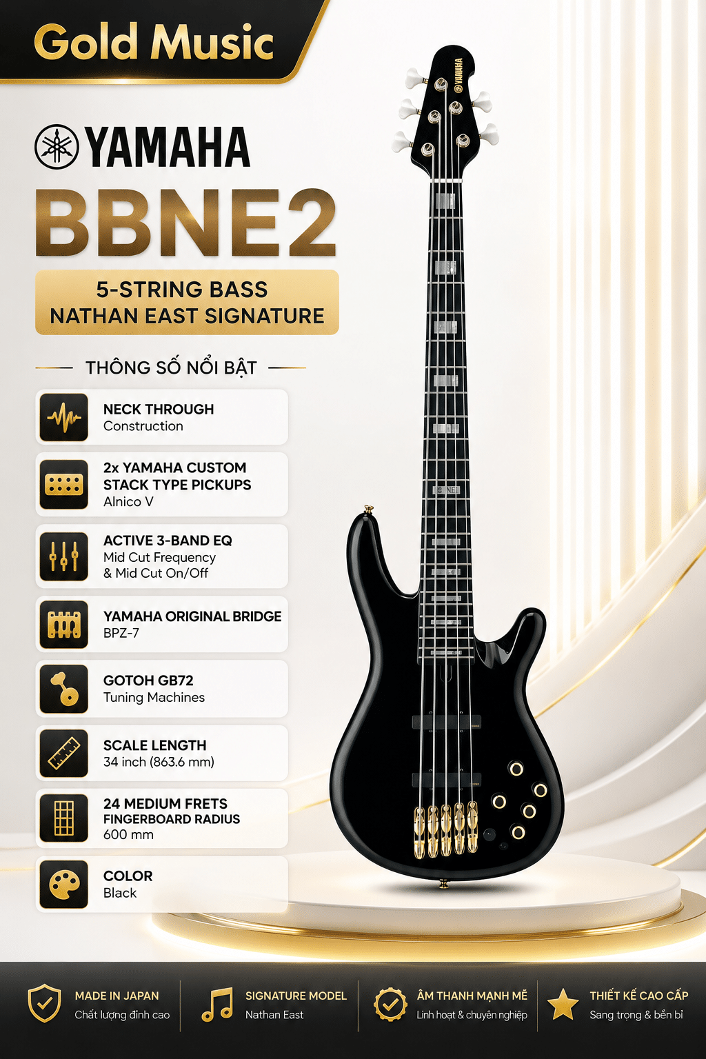 Yamaha BBNE2 – Đàn Guitar Bass yamaha bbne2 dan guitar bass