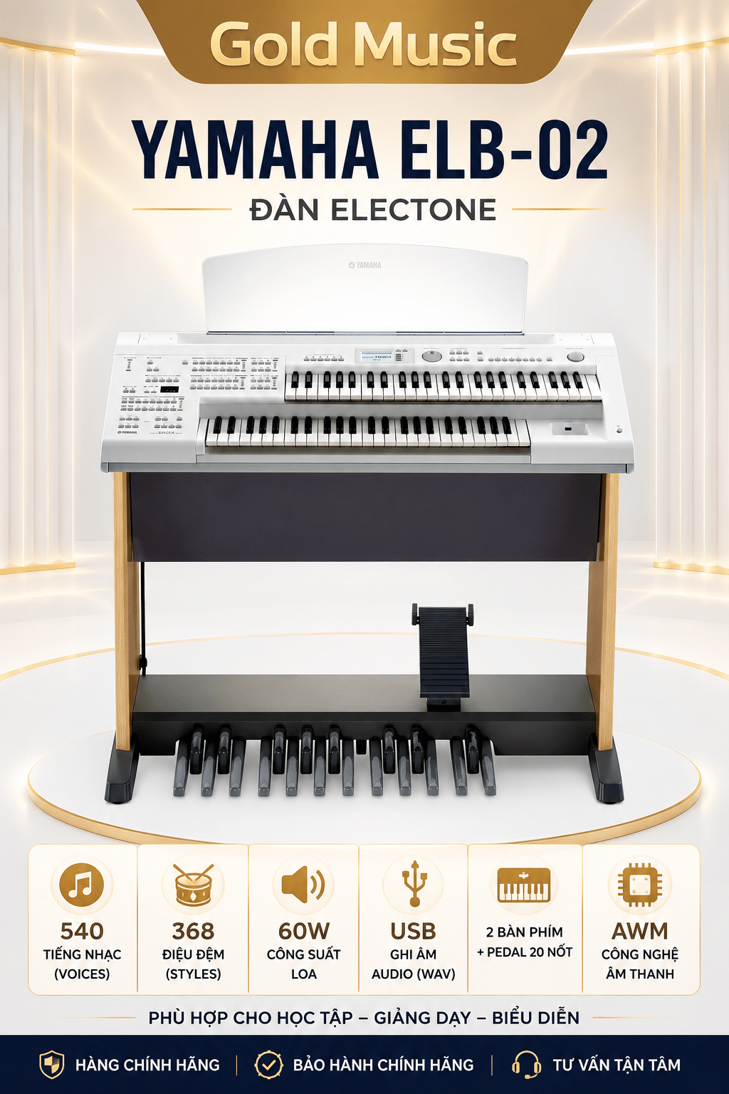 Yamaha ELB-02 – Đàn Electone yamaha elb 02 dan electone
