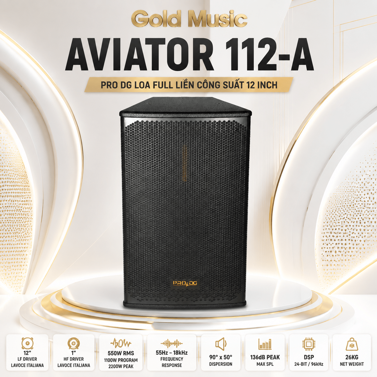 AVIATOR 112-A PRO DG Loa Full Liền Công Suất 12 Inch aviator 112 a pro dg loa full