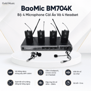 BaoMic BM704K Bộ 4 microphone Cài áo và 4 headset baomic bm704k bo 4 microphone cai ao 4 headset