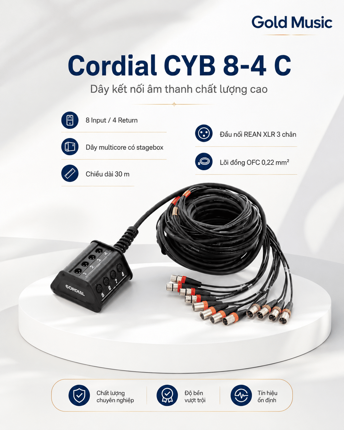 Cordial CYB 84 C dây kết nối âm thanh chất lượng cao cordial cyb 84 c day ket noi am thanh