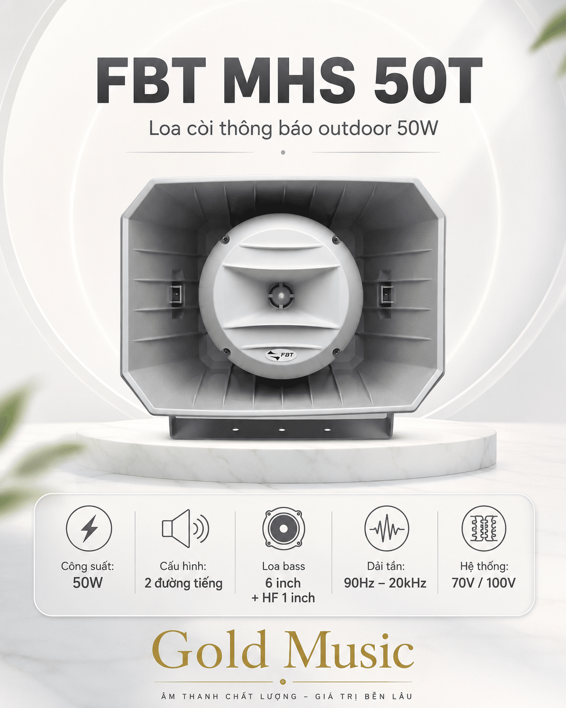 Fbt MHS 50T Loa còi thông báo outdoor IP66 50W fbt mhs 50t loa coi thong bao outdoor ip66 50w