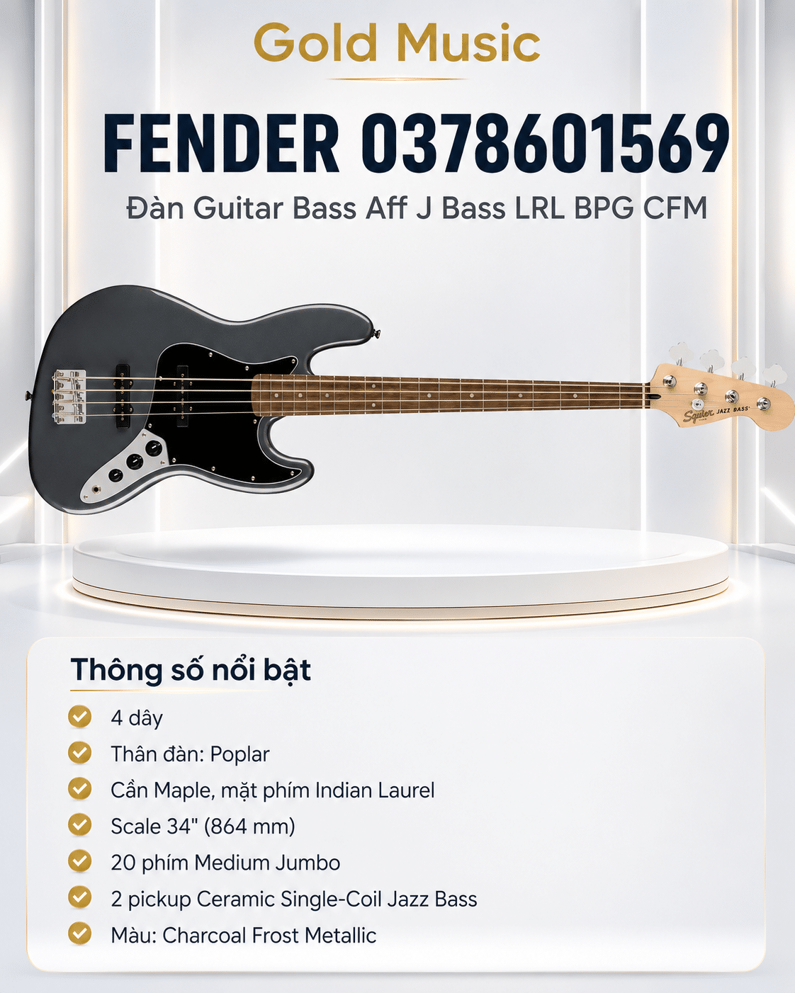 FENDER 0378601569 ĐÀN GUITAR BASS AFF J BASS LRL BPG CFM fender 0378601569 dan guitar bass aff j lrl bpg cfm