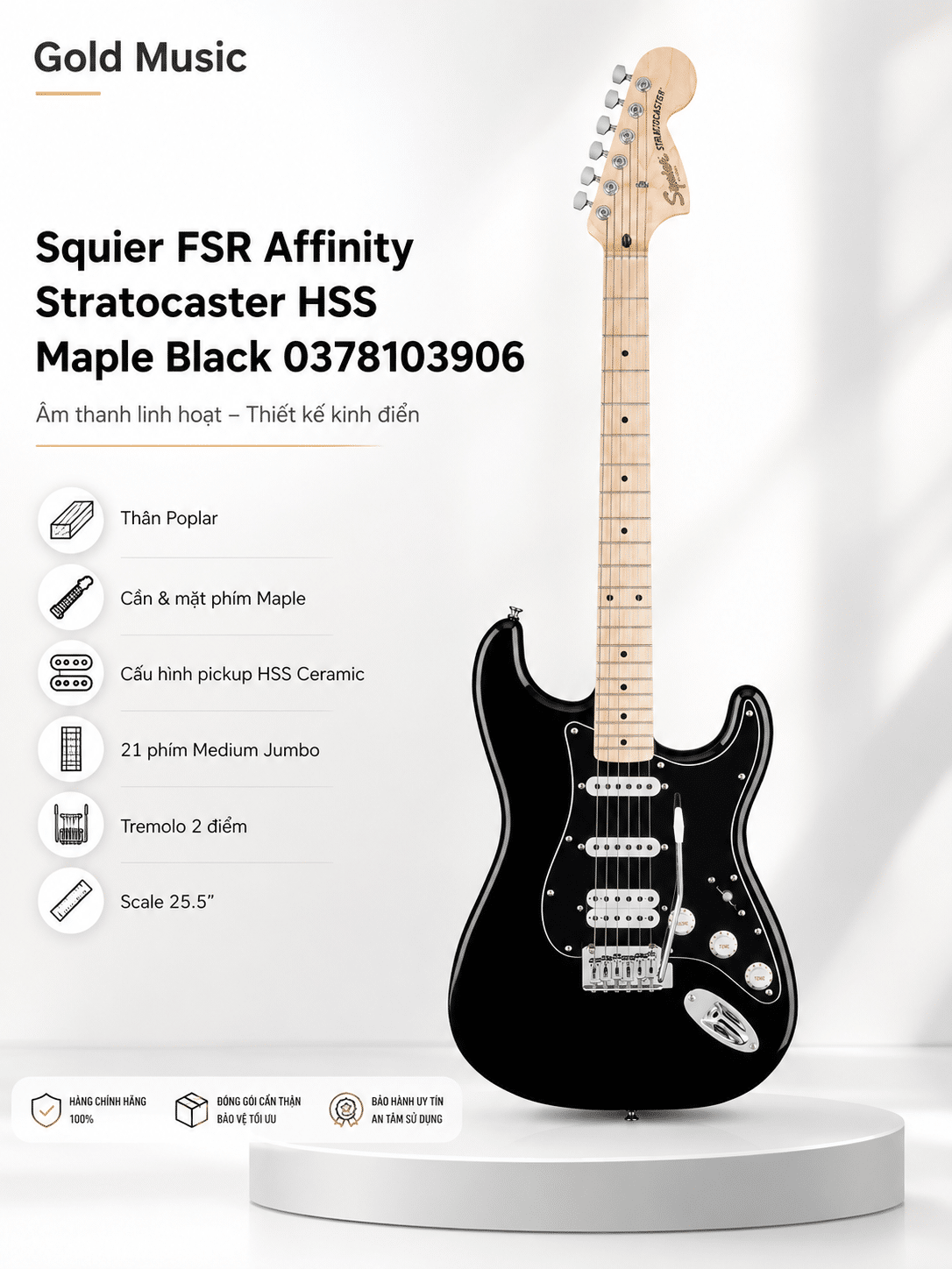 FENDER SQUIER 0378103906 ĐÀN FSR AFF STRAT HSS MN BPG BLK fender squier 0378103906 dan fsr aff strat